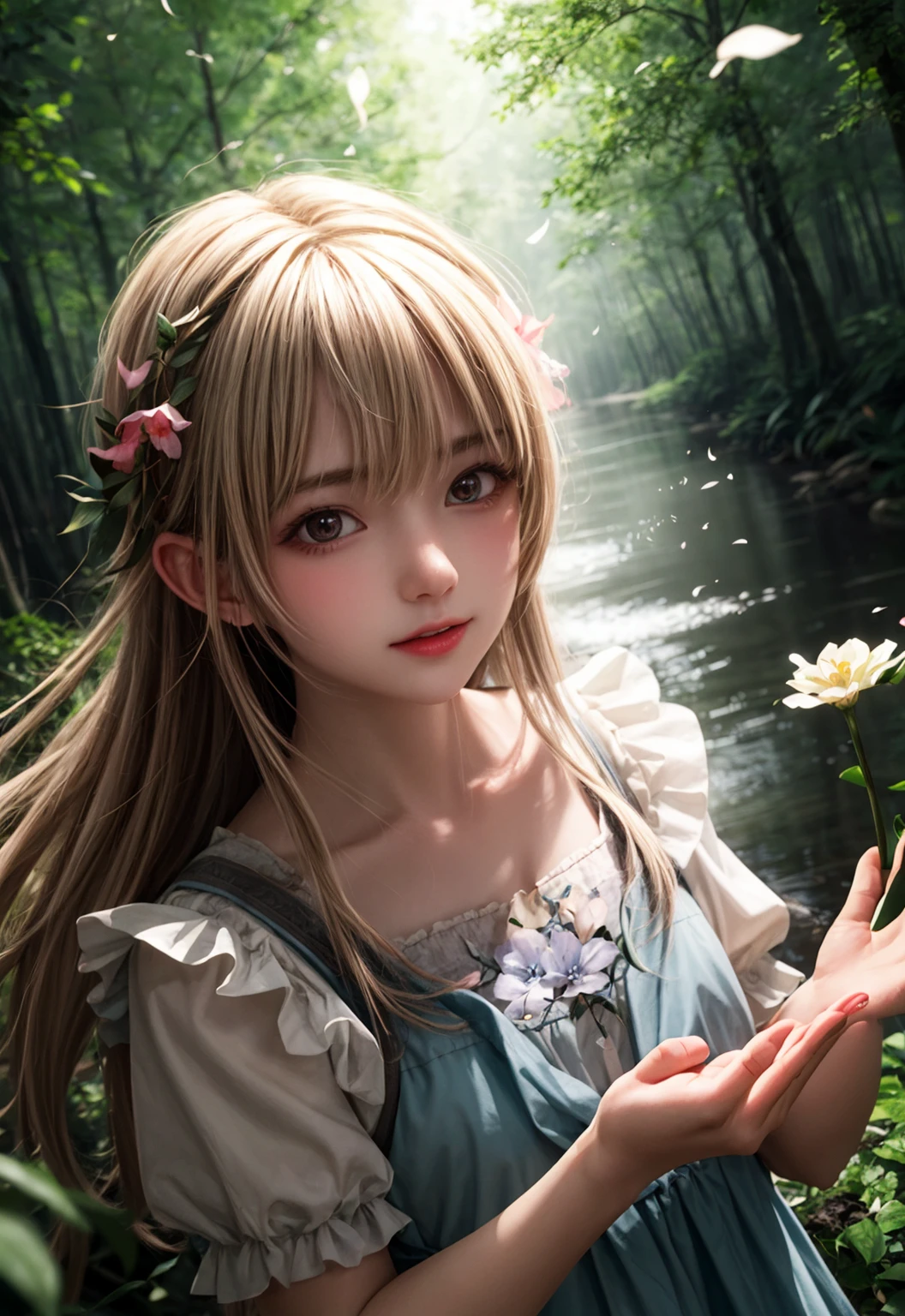 ((David Hamilton:1.37, White and vivid colors))、(Tiny Oppai-Loli Twins:1.37)、{(Dynamic-angle)|(from side)|(from back)|(from below:1.2)}、{(((Kissing face to face)))|( Full Body:1.2)|Wide Shot}、{(Floating hair:1.2)|(Strong wind)|(Ass focus)}、8K best quality、((Masterpiece:1.2、Photo-realistic:1.4)), { kodachrome | realistic | photorealistic | RAW }、((Detailed KAWAII Face、Detailed glistening ivory skin))、Extremely Detailed、Smooth shading、{Zoom Layer|clear focused}、Soft Lighting with many Follow lights、{Childish|Gigantic Cleavage:1.37}、((school uniform with white tiny panties:1.37))、{Flowers|Flower wreath|ssmile|perplexed|seductiv|Different types of hair colors}、{(Light Particles:1.2)|(Lens Flare)|(Luminescent Particles:0.6)}、{Forest Lakeside|Lakeside Cottage|Before dawn|magic hour|morning glow|foggy}、{ Whole Body proportions and all limbs are anatomically accurate | ((no extra limbs)) } .