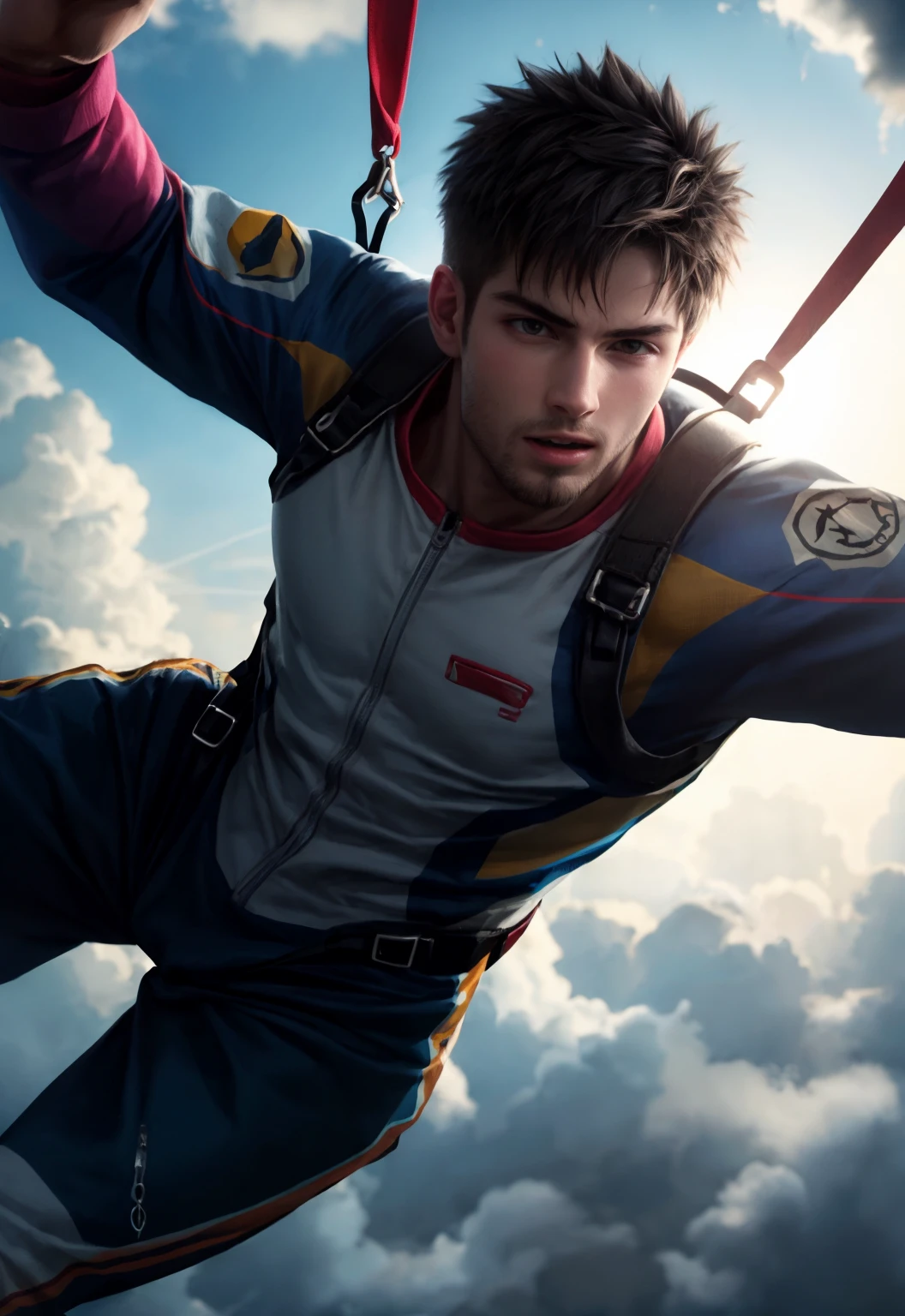 boy skydiving, clouds, wind, muscular,
vibrant colors, colorful art style,
soft lighting, soft shadows, detailed textures, dynamic lighting,
nice hands, perfect hands,
<lyco:GoodHands-beta2:1.0>
<lora:add_detail:1>