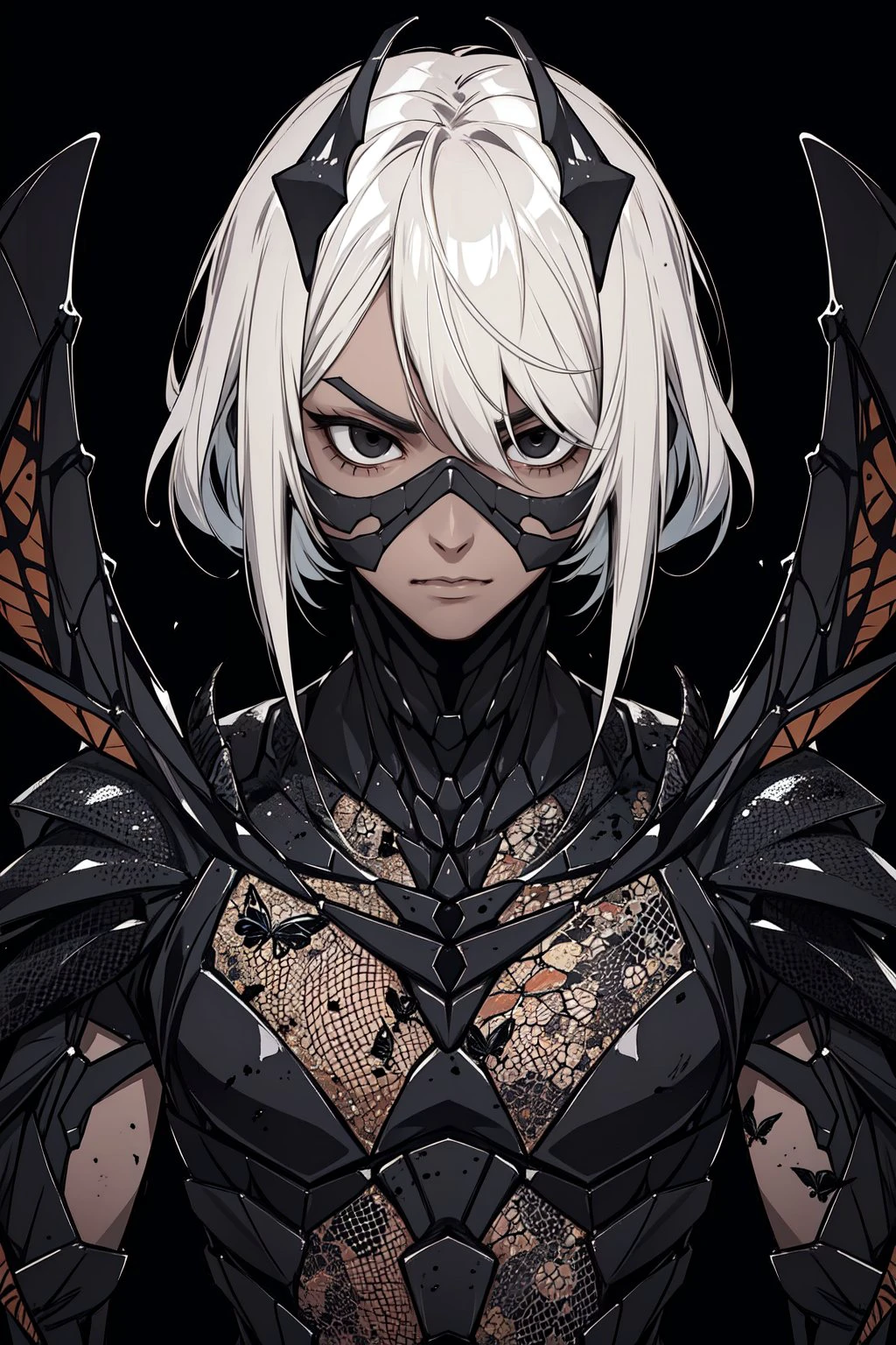 portrait, solo, upper body, looking at viewer, detailed background, detailed face, 1boy, Ankheg, insectoid burrowers, compound black eyes, chitinous exoskeleton with sharp mandibles, adorned with earth and soil, fierce expression, masters of underground tunnels feeling of the image. <lora:AZovyaRPGArtistToolsLORAV2art:0.6>