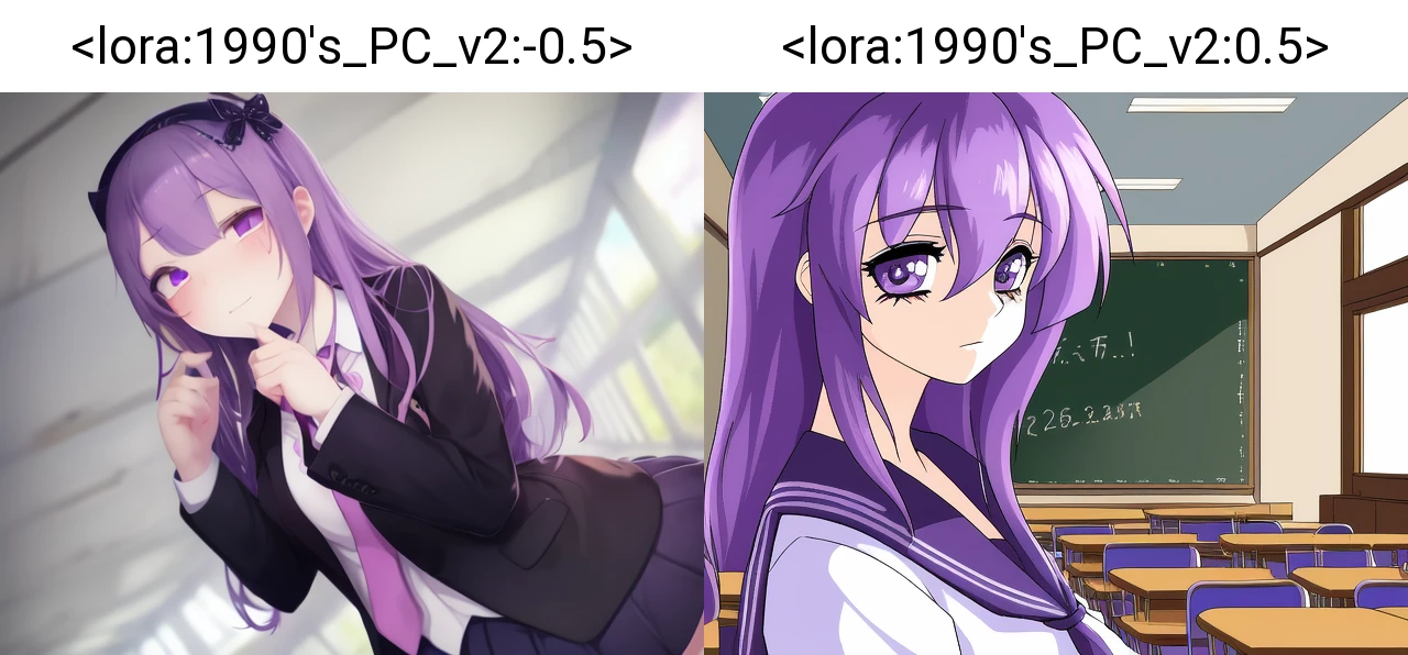 masterpiece, best quality, violet_hair, school, serafuku, (detailed_face, detailed_eyes:1),<lora:1990's_PC_v2:-0.5>
