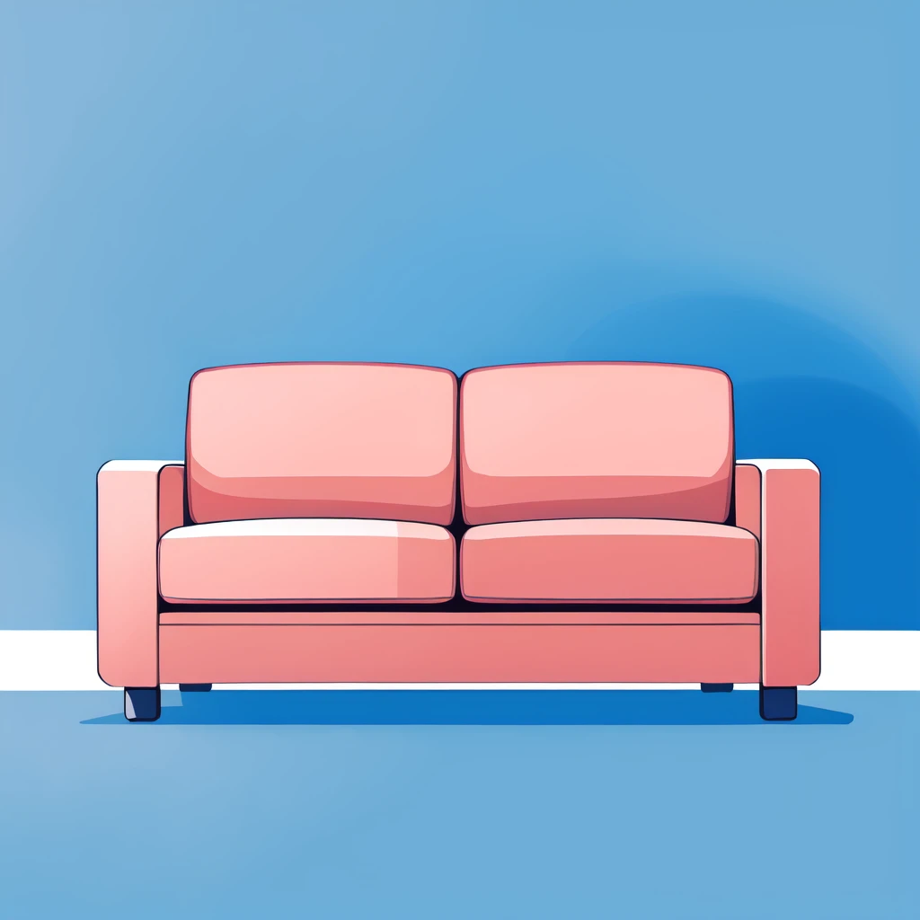 <lora:flat_illustration:1>sofa