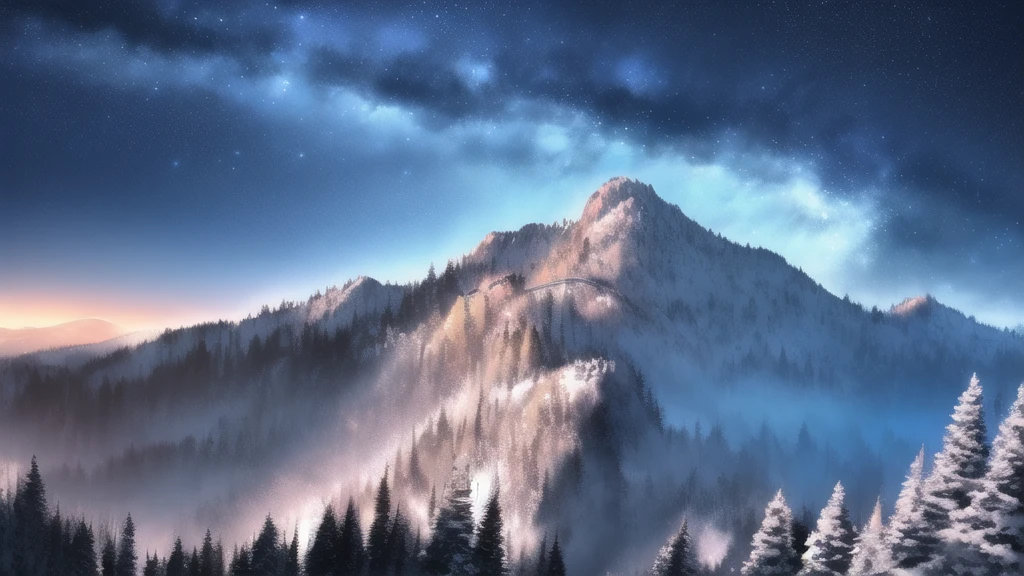 <lora:YuumeiArt:0.8>, high quality, high resolution, extreme detail, masterpiece, night, mountains, untouched nature, trees, forest, valley, moon in the sky, yuumei