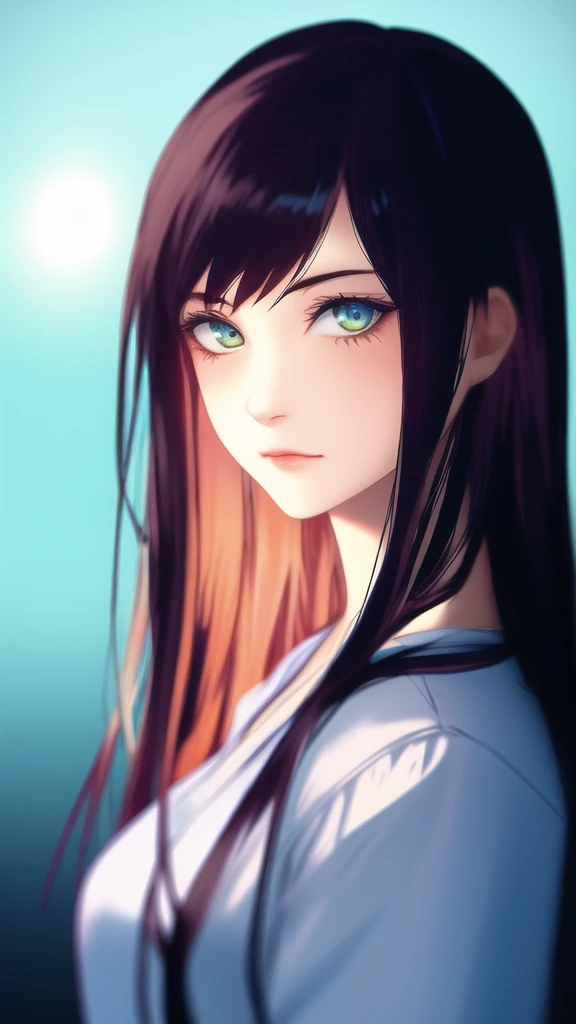 <lora:YuumeiArt:0.8>, yuumei, high quality, high resolution, extreme detail, masterpiece, one girl, brunette, long hair, white t-shirt, cute, blushed face, high quality eyes