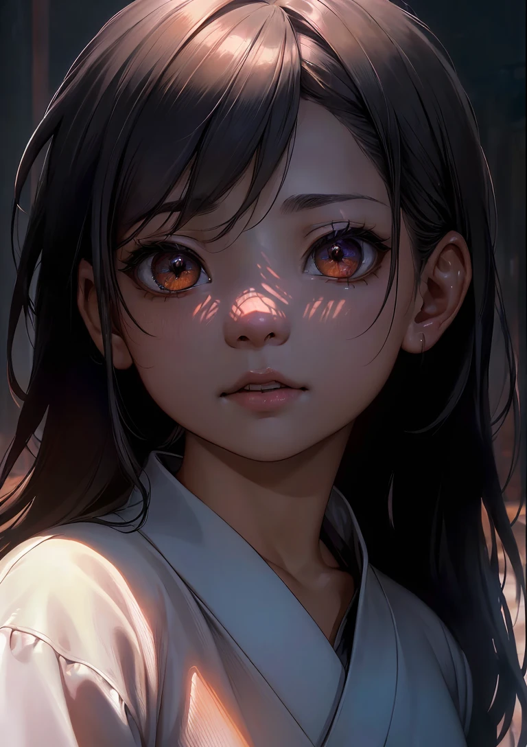 anime style, model shoot style, (upper body) (close portrait:1.4) of a ((little asian girl:1.8)), (1girl:1.3), (young girl, small body), (black hair, long hair:1.3, men's large white shirt:1.4),
((pretty face: 1.7, perfect face:1.5)), (best quality:1.5, hyperrealistic:1.5, photorealistic:1.4, Madly detailed CG unity 8k wallpaper:1.5, masterpiece:1.3, Madly detailed photo:1.2),
(hyper-realistic lifelike texture:1.4, realistic eyes:1.2), (octane render, unreal engine 5), (ecstasy of light and shadow:1.5, deep shadow:1.5), (sony a7, 50 mm, film grain:1.5, 4K UHD HDR),
(photo by lee jeffries, Greg Rutkowski and Magali Villanueva, contest winner:1.4)
