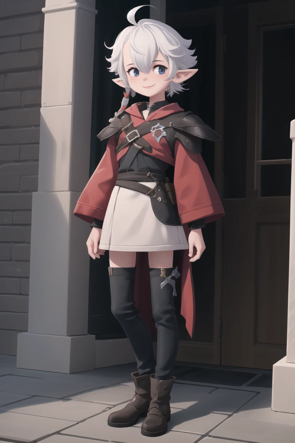 <lora:orenji:1> orenji, 1girl, solo, masterpiece; <lora:AlisaieLeveilleurFinalFantasy6:0.8> alisaie leveilleur (final fantasy), alisaie, looking at viewer, smiling, full body