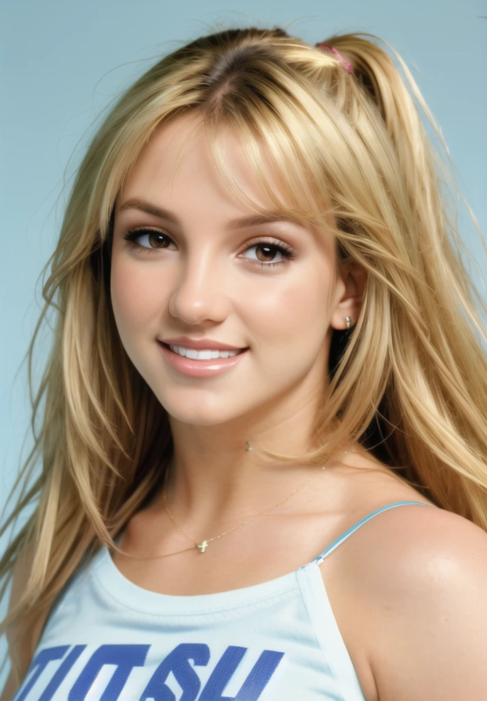 photorealistic, detailed face, <lora:britneyspears_smf_lora_01:1>, britneyspears-smf, upper body, blonde hair, smile, long hair, photo background, dress, jewelry, photo inset, grin, realistic, looking at viewer, bracelet