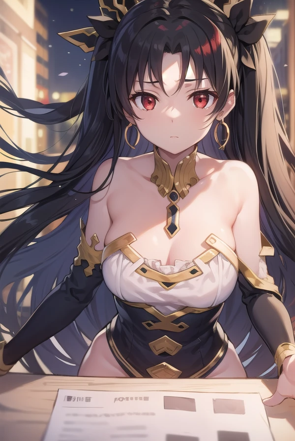 ishtar, <lora:ishtartest:1>, ishtar, ahoge, black bow, bow, black hair, earrings, hair bow, hair ornament, jewelry, long hair, (red eyes:1.5), (small breast:1.2),
BREAK ishtar, ahoge, black bow, bow, black hair, earrings, hair bow, hair ornament, jewelry, long hair, (red eyes:1.2), twintails,,
BREAK outdoors, city,
BREAK looking at viewer, BREAK <lora:GoodHands-vanilla:1>, (masterpiece:1.2), best quality, high resolution, unity 8k wallpaper, (illustration:0.8), (beautiful detailed eyes:1.6), extremely detailed face, perfect lighting, extremely detailed CG, (perfect hands, perfect anatomy),