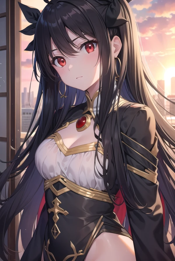 ishtar, <lora:ishtartest:1>, ishtar, ahoge, black bow, bow, black hair, earrings, hair bow, hair ornament, jewelry, long hair, (red eyes:1.5), (small breast:1.2),
BREAK ishtar, ahoge, black bow, bow, black hair, earrings, hair bow, hair ornament, jewelry, long hair, (red eyes:1.2), twintails,,
BREAK outdoors, city,
BREAK looking at viewer, BREAK <lora:GoodHands-vanilla:1>, (masterpiece:1.2), best quality, high resolution, unity 8k wallpaper, (illustration:0.8), (beautiful detailed eyes:1.6), extremely detailed face, perfect lighting, extremely detailed CG, (perfect hands, perfect anatomy),