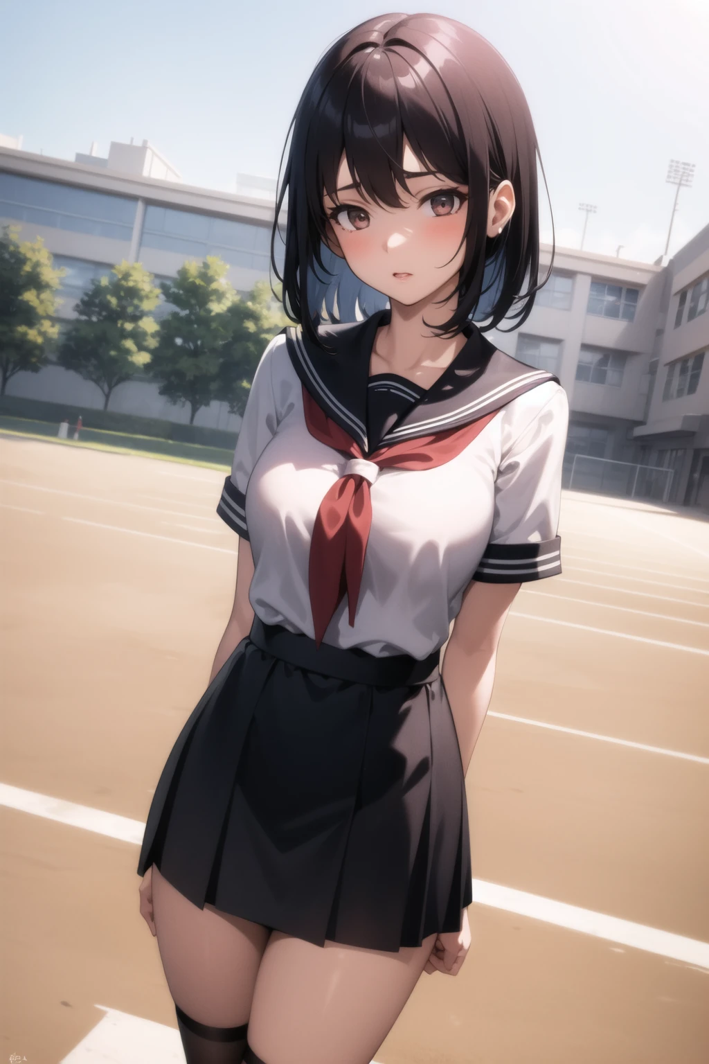 <lora:school_yard_v0.1:1>
1girl, school yard, school uniform, field,, masterpiece, best quality, highly detailed