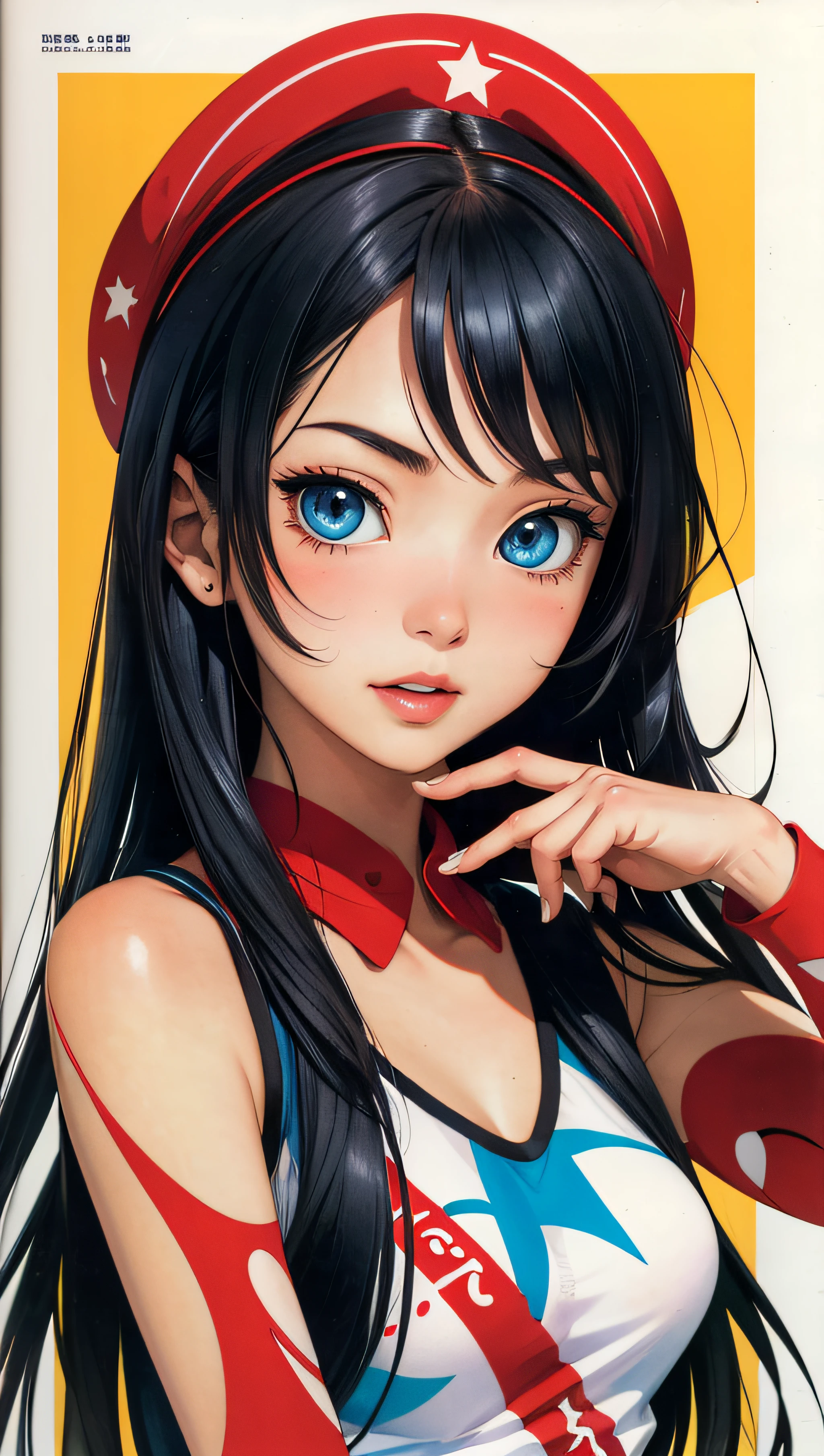 (masterpiece, best quality, 2D, 2D manga),a cute maga girl, in a colorful manga world, in manga absurde ccontext, fun, impossible,