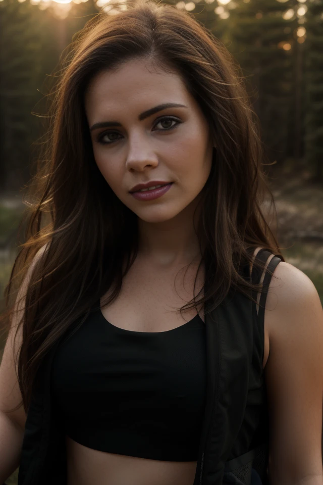 (headshot), 1girl, beautiful, sunset, beautiful sunset, cloudy, forest, nature hike, (((headshot))), BREAK
sports bra, backpack, yoga pants, BREAK
large breasts, makeup, long straight hair, pale skin, fair skin, white skin, BREAK
<lora:Nadine:1>