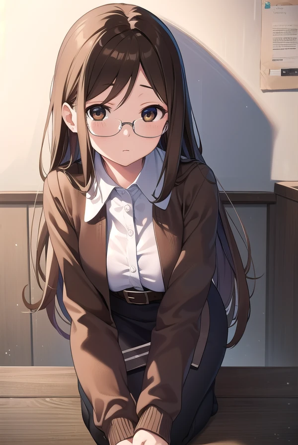 sawakoyamanaka, <lora:sawakoyamanakatest:1>,
sawako yamanaka, (brown eyes:1.5), brown hair, glasses, long hair,
BREAK belt, official style, pantyhose, teacher, dress, light brown dress, skirt, pencil skirt,
BREAK looking at viewer,
BREAK indoors, classroom,
BREAK <lora:GoodHands-vanilla:1>, (masterpiece:1.2), best quality, high resolution, unity 8k wallpaper, (illustration:0.8), (beautiful detailed eyes:1.6), extremely detailed face, perfect lighting, extremely detailed CG, (perfect hands, perfect anatomy),