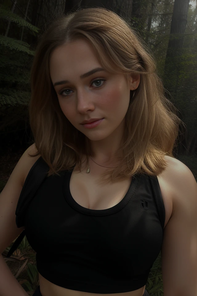 (headshot), 1girl, beautiful, sunset, beautiful sunset, cloudy, forest, nature hike, (((headshot))), BREAK
sports bra, backpack, yoga pants, BREAK
large breasts, makeup, long straight hair, pale skin, fair skin, white skin,  BREAK
<lora:Iris:1>