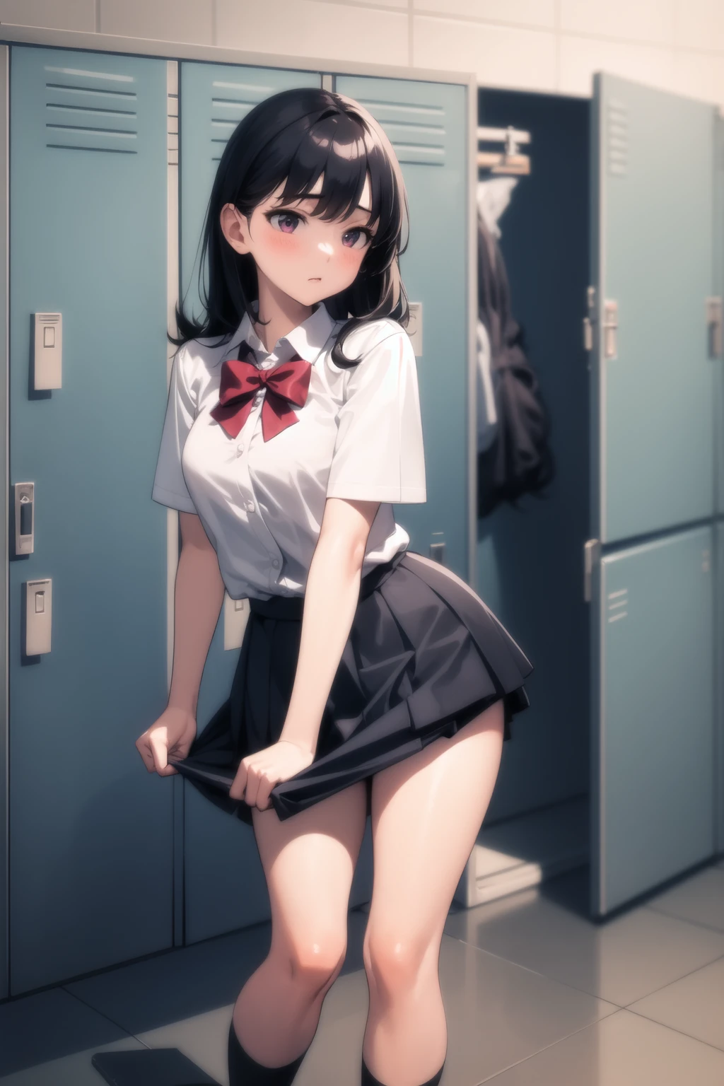 <lora:locker_room_v0.1:1>
locker room, 1girl, school uniform, skirt tug,
<lora:skirt_tug_v0.1:1>, masterpiece, best quality, highly detailed