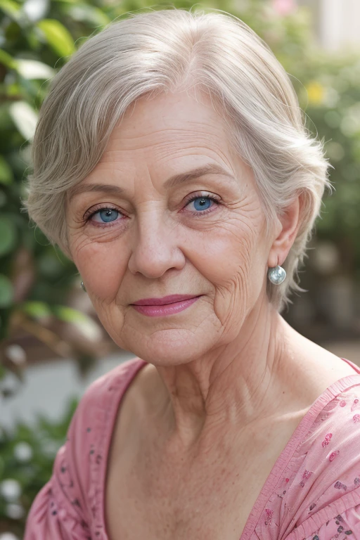 <lora:skinny_new_skin:0.1> <lora:detailed_eye:0.2> RAW photo, portrait of a beautiful 70 year old woman, wrinkled face, pink summer dress, full sharp, detailed face, blue eyes, (high detailed skin:1.2), 8k uhd, dslr, soft lighting, high quality, film grain, Fujifilm XT3