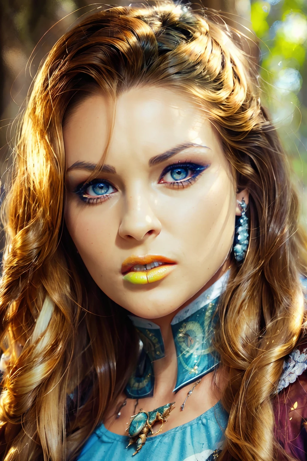 A realistic full-length photograph of (NikkiAndersonQuiron woman) , Dappled Light, beautiful eyes, eyes detailed, best quality, high quality,well defined pupils,
Analog style, modelshoot style,  wearing a biomechanical organism on a rampage, bold, bright colours, <lora:epiNoiseoffset_v2:1>,,
<lora:quiron_NikkiAnderson_v7_Lora:0.97>