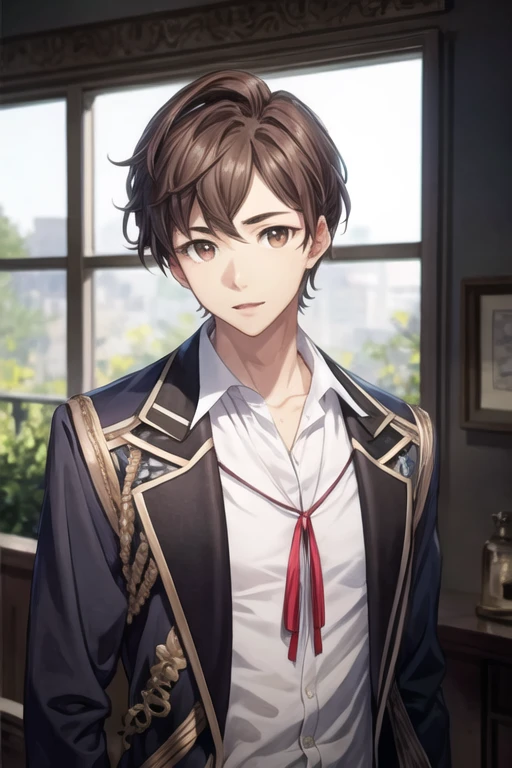 masterpiece, best quality, high quality, 1boy, solo, male focus, looking at viewer, upper body, <lora:tony_freed:0.66>, tony_freed, brown hair, brown eyes, , jacket