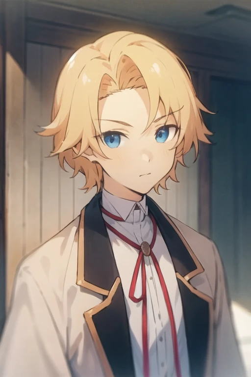 masterpiece, best quality, high quality, 1boy, solo, male focus, looking at viewer, upper body, <lora:august_von_earlshide:0.78>, august_von_earlshide, blonde hair, blue eyes, , coat