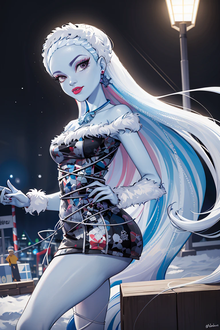 ((masterpiece,best quality)), absurdres,
<lora:Abbey_Bominable_MH:0.8>, Abbey_Bominable_MH,
solo, looking at viewer,
ski resort in background, cinematic composition, dynamic pose,