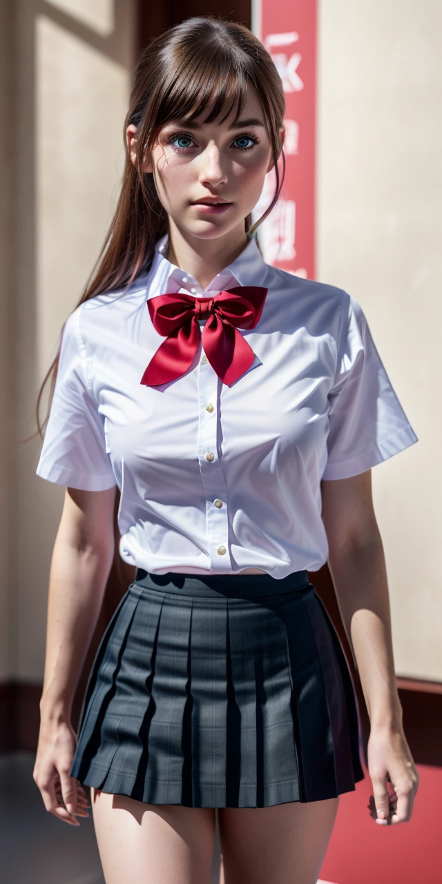 (8k, RAW photo, best quality, masterpiece:1.2), (realistic, photo-realistic:1.37), ultra-detailed,(detailed beautiful girl:1.4),1 girl, <lora:JP SCHOOL UNIFORM:0.8>JP SCHOOL UNIFORM,22 years old,face,,looking at viewer,(dark check skirt)