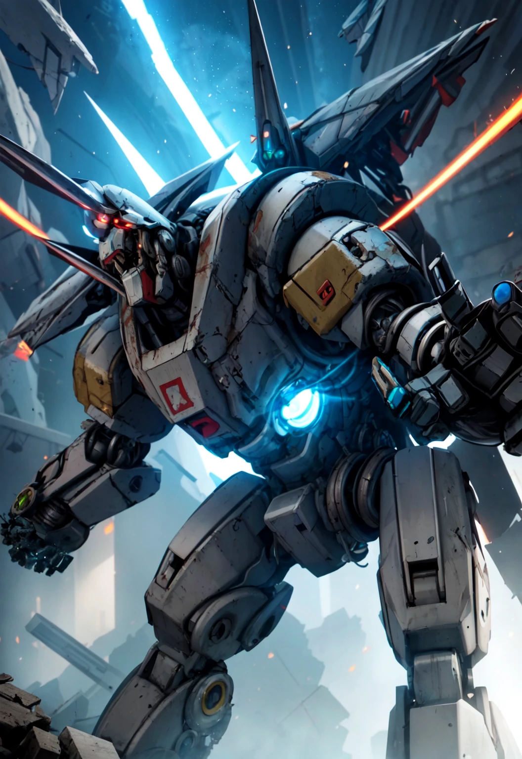 futuristic mecha in a destroyed city, scifi, mechanical, gears, transparent glass, crystal,
vibrant colors, colorful art style,
soft lighting, soft shadows, detailed textures, dynamic lighting,
nice hands, perfect hands,
<lyco:GoodHands-beta2:1.0>
<lora:add_detail:1>