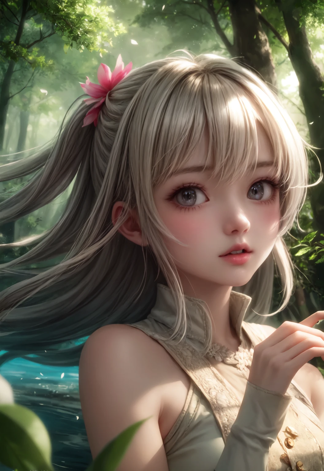 girl in a forest with floating flowers, river, puffy, puffy cheeks, cute,
vibrant colors, colorful art style, 
soft lighting, soft shadows, detailed textures, dynamic lighting, 
nice hands, perfect hands, 
<lyco:GoodHands-beta2:1.0> 
<lora:add_detail:1>