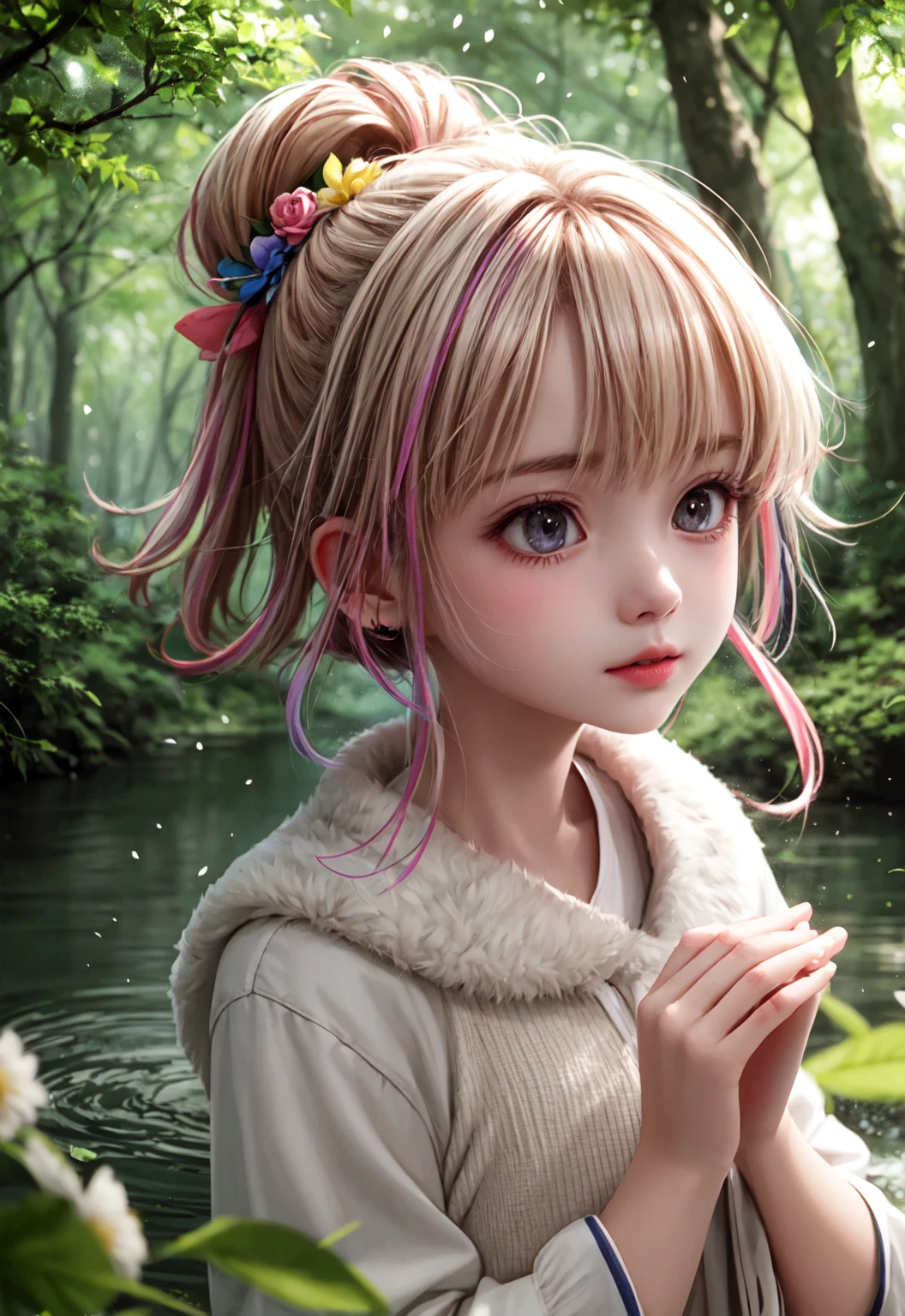 girl in a forest with floating flowers, river, puffy, puffy cheeks, cute,
vibrant colors, colorful art style, 
soft lighting, soft shadows, detailed textures, dynamic lighting, 
nice hands, perfect hands, 
<lyco:GoodHands-beta2:1.0> 
<lora:add_detail:1>