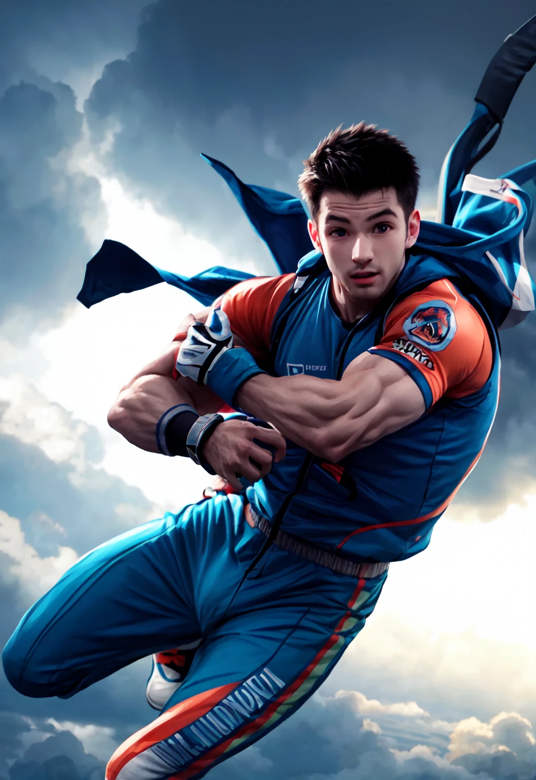 boy skydiving, clouds, wind, muscular,
vibrant colors, colorful art style,
soft lighting, soft shadows, detailed textures, dynamic lighting,
nice hands, perfect hands,
<lyco:GoodHands-beta2:1.0>
<lora:add_detail:1>