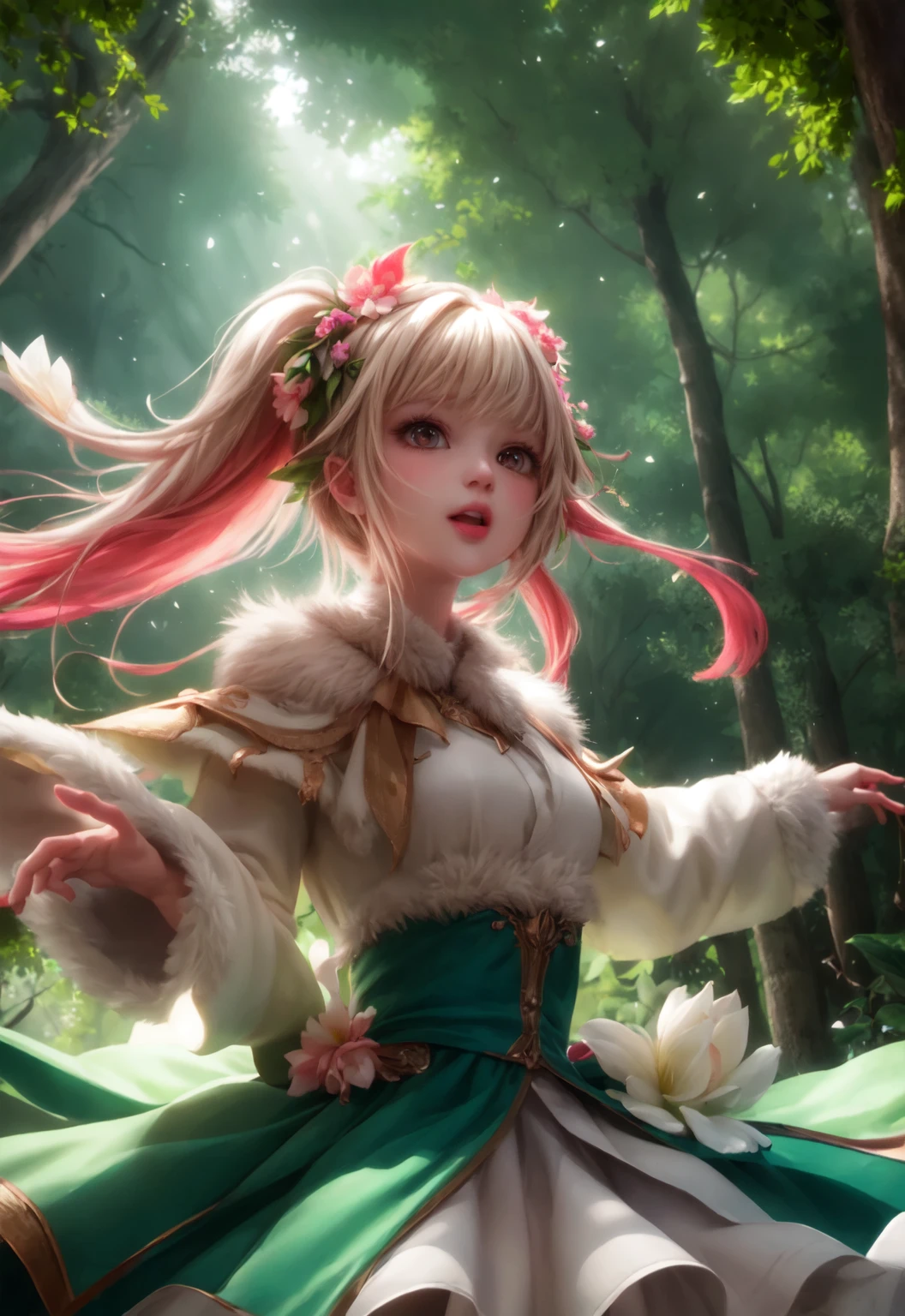 girl in a forest with floating flowers, river, puffy, puffy cheeks, cute,
vibrant colors, colorful art style,
soft lighting, soft shadows, detailed textures, dynamic lighting,
nice hands, perfect hands,
<lyco:GoodHands-beta2:1.0>
<lora:add_detail:1>