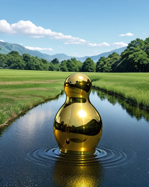<lora:hands_of_midas_v2:0.6>, no_humans, water, golden, midas