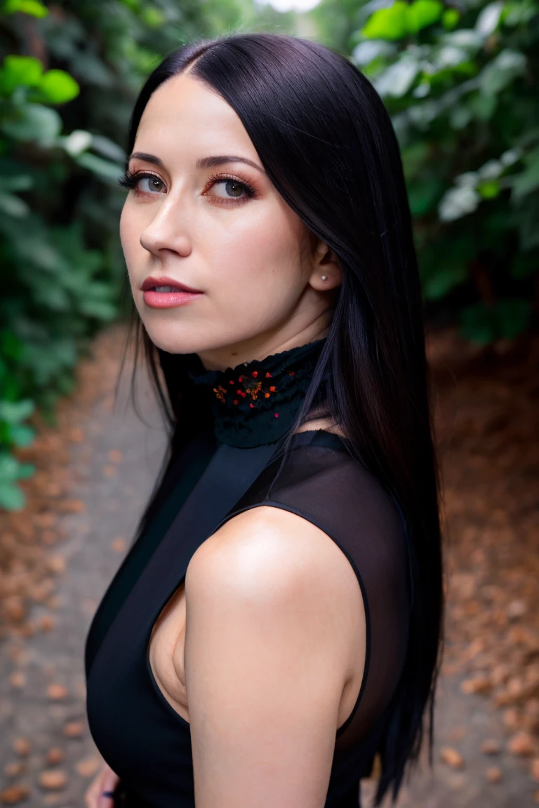 A stunning intricate full color portrait of a woman,wearing a high neck black dress <lora:epiNoiseoffset_v2:1>, happy, epic character composition,by ilya kuvshinov, alessio albi, nina masic,sharp focus, natural lighting, subsurface scattering, f2, 35mm, film grain, closeup, portrait, very cute girl, <lora:AlexCoal:1>