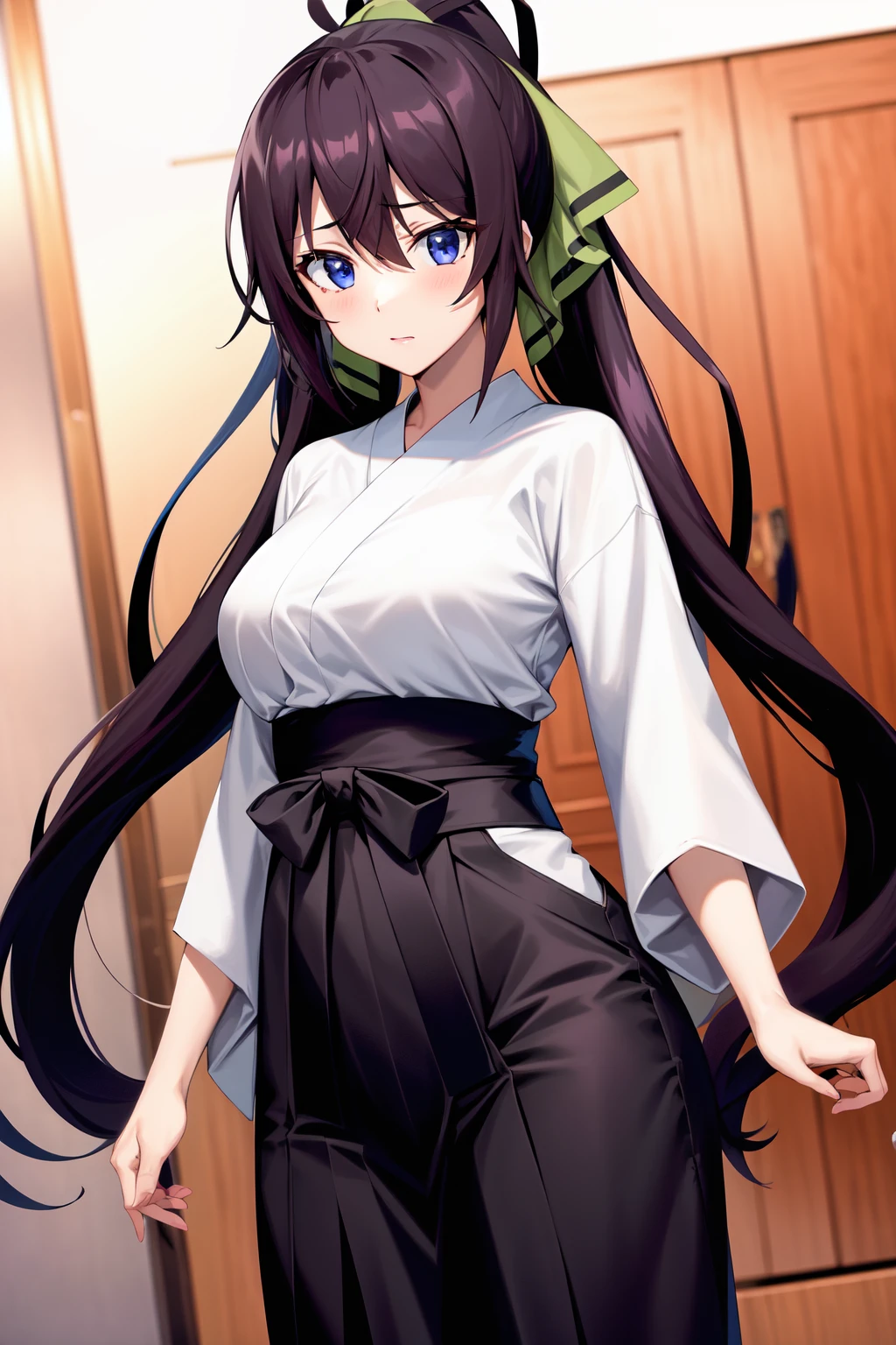 1girl, shinonono houki, kendo-outfit, <lora:ShinononoHoukiV20:1>, , highres, absurdres,