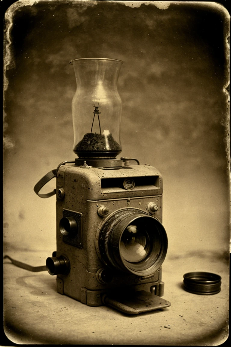 barnum-collodion   vintage collodion  1 photocamera,   product photo, rusty