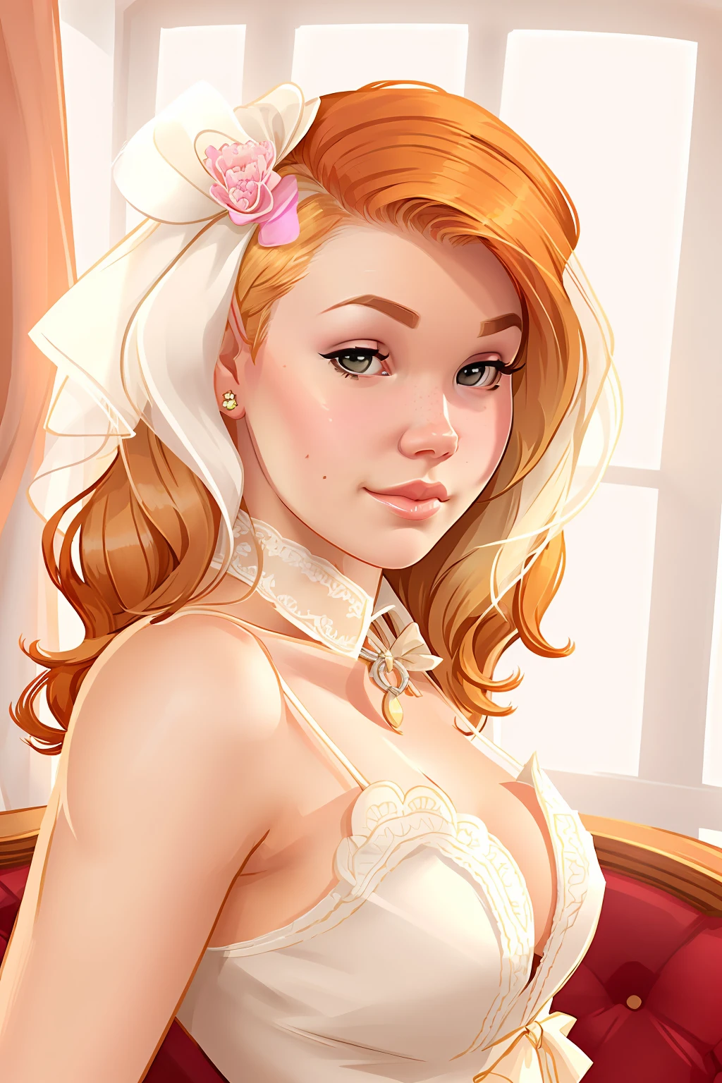 DEN_IDG_style portrait of DEN_miss_morganeMK3, headshot, ginger hair,
formal dress, elegant dress, elegance, beauty, glamour, long dress, high neckline, dress,
Masterpiece, intricate, immaculate,