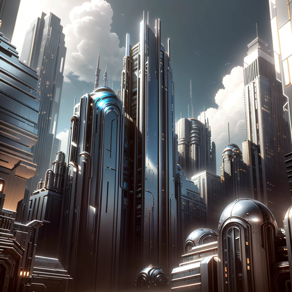 <lora:ChromeTech-21:0.8>,chrometech , scifi, metallic , chrome
city, buildings