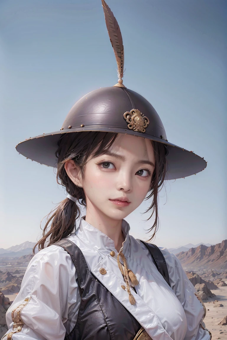 1girl, feidie helmet, helmet, feather, (desert), snow, linen cloth, golden hair , big breasts,
masterpiece, best quality, 8k, outdoor,
<lora:feidie_helmet_v4:0.67>