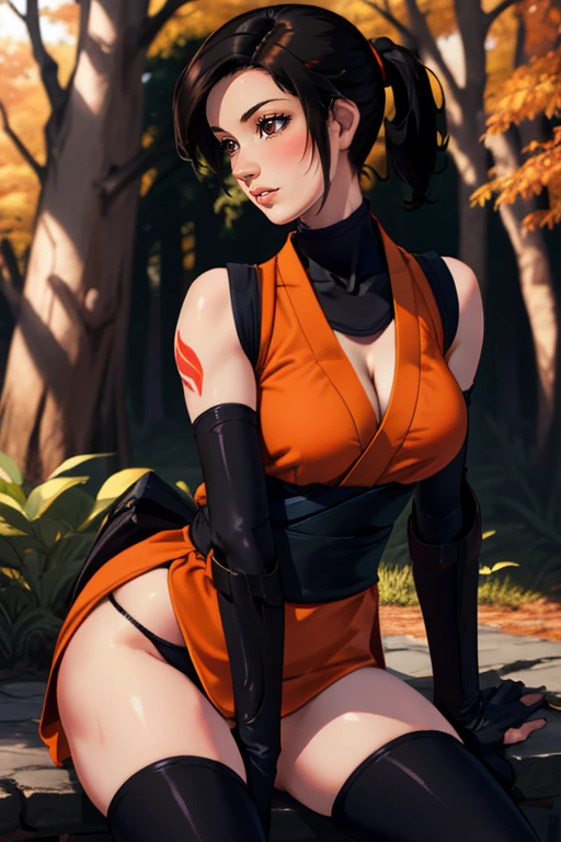 Kaede, short black hair, brown hair,ponytail ,medium breasts, ,solo ,
night time, forest,
(insanely detailed, beautiful detailed face, masterpiece, best quality)
<lora:Kaede-10v3:0.8>