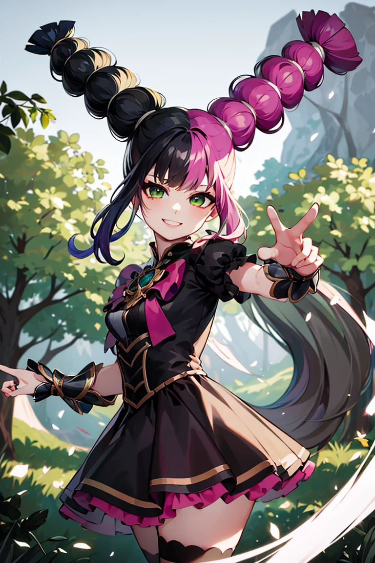 ((masterpiece,best quality)), absurdres,
<lora:Lylia_ML:0.9>, Lylia_ML,
solo,  smug, smiling, looking at viewer, cowboy shot,
magic forest in background, cinematic composition, dynamic pose,