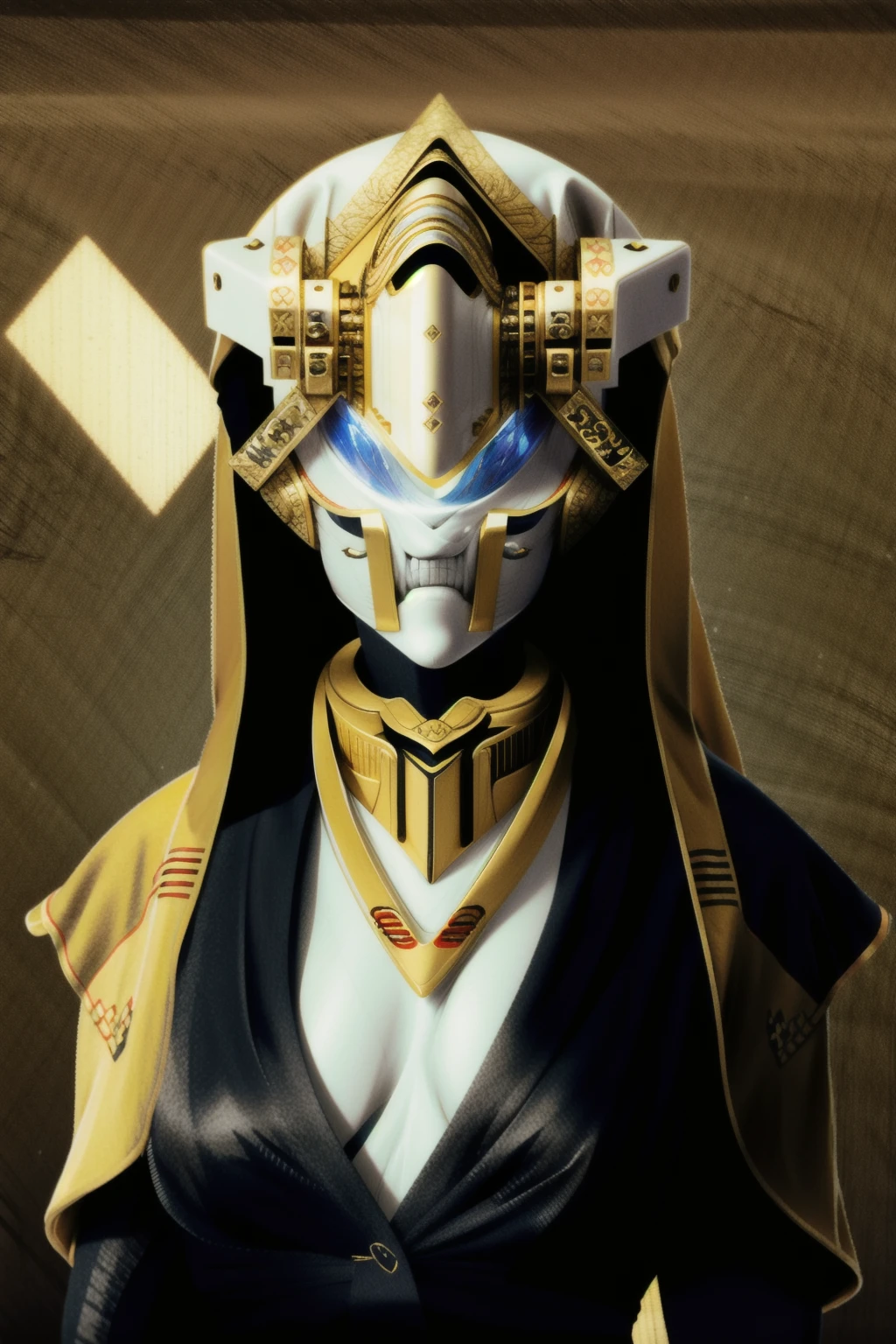 a woman wearing a hijab and a scarf, alien_god ,