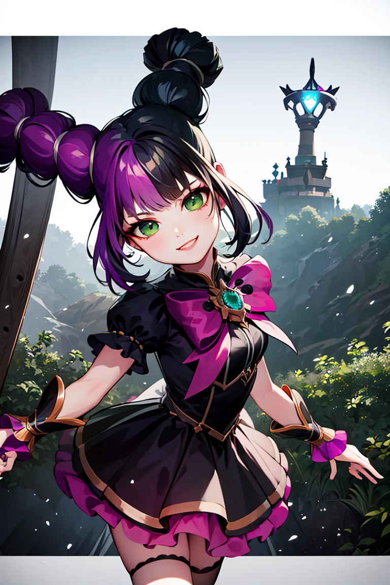 ((masterpiece,best quality)), absurdres,
<lora:Lylia_ML:0.9>, Lylia_ML,
solo,  smug, smiling, looking at viewer, cowboy shot,
magic forest in background, cinematic composition, dynamic pose,