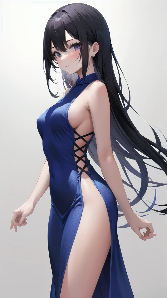 masterpiece,
1girl, cheongsam,sideboob,side slit,blue dress,
<lora:084:0.7>