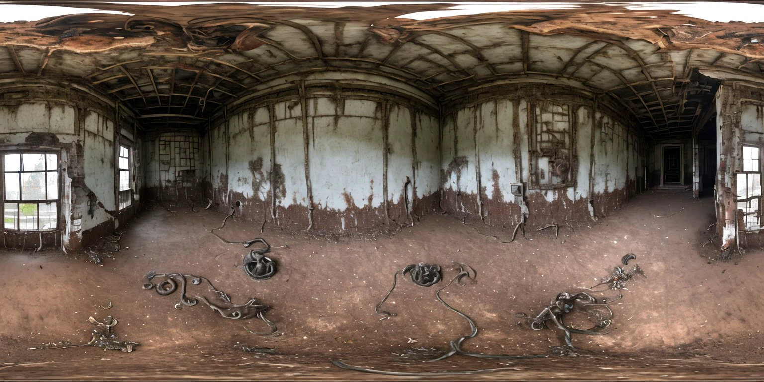 <lora:360:1>, panorama,
The Living Maze: The camera shows a maze that seems to be alive, with walls made of writhing tendrils and pulsating flesh. The air is thick with the smell of decay and the sound of sickening squelches.