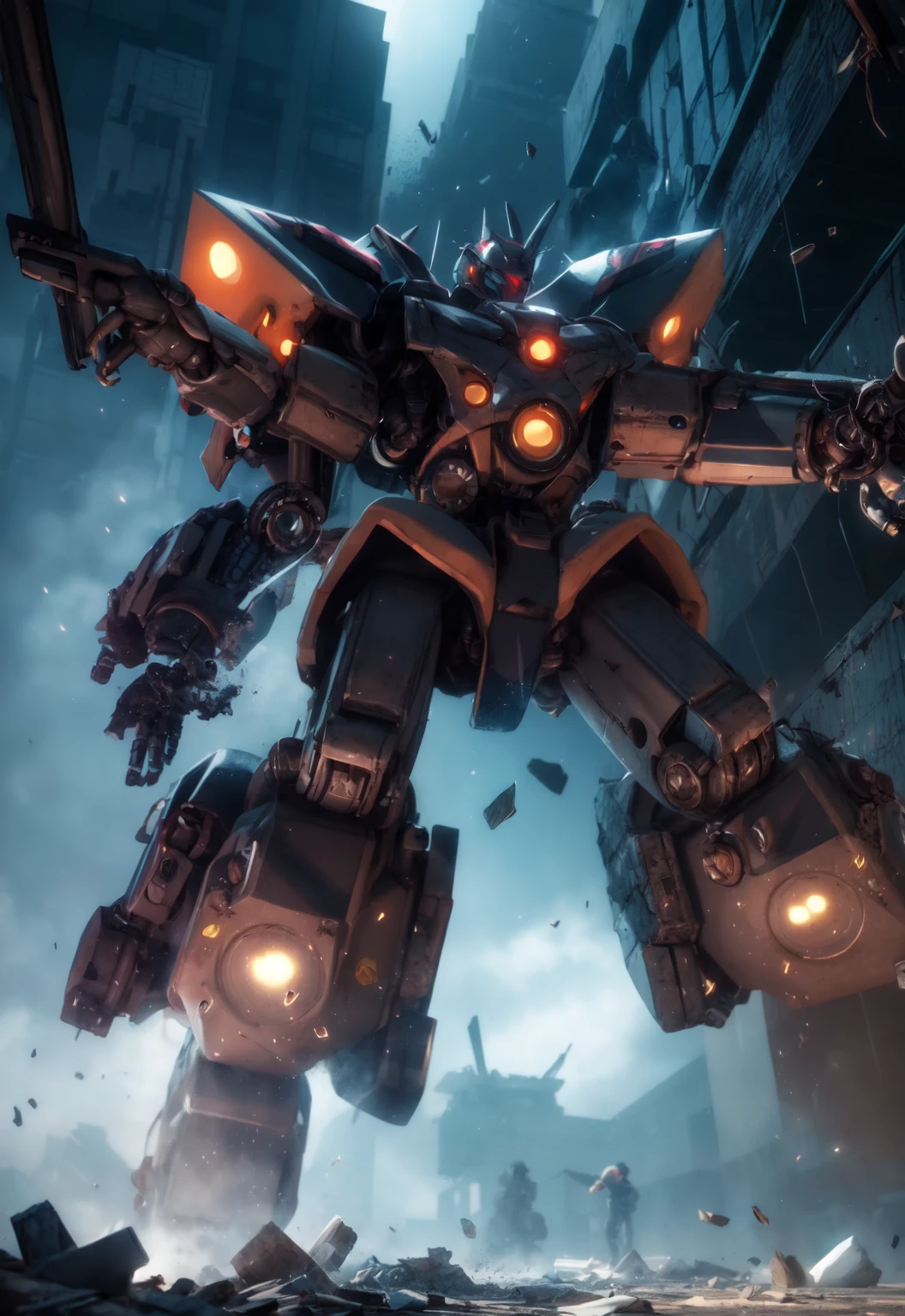 futuristic mecha in a destroyed city, scifi, mechanical, gears, transparent glass, crystal,
vibrant colors, colorful art style,
soft lighting, soft shadows, detailed textures, dynamic lighting,
nice hands, perfect hands,
<lyco:GoodHands-beta2:1.0>
<lora:add_detail:1>