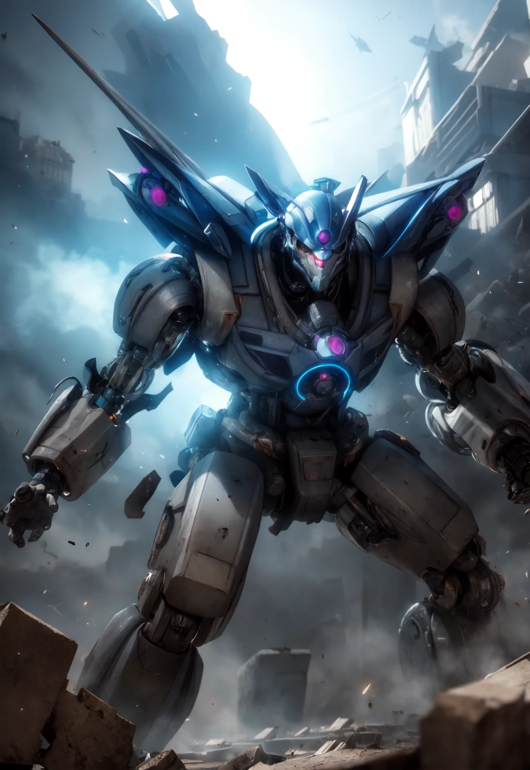futuristic mecha in a destroyed city, scifi, mechanical, gears, transparent glass, crystal,
vibrant colors, colorful art style,
soft lighting, soft shadows, detailed textures, dynamic lighting,
nice hands, perfect hands,
<lyco:GoodHands-beta2:1.0>
<lora:add_detail:1>