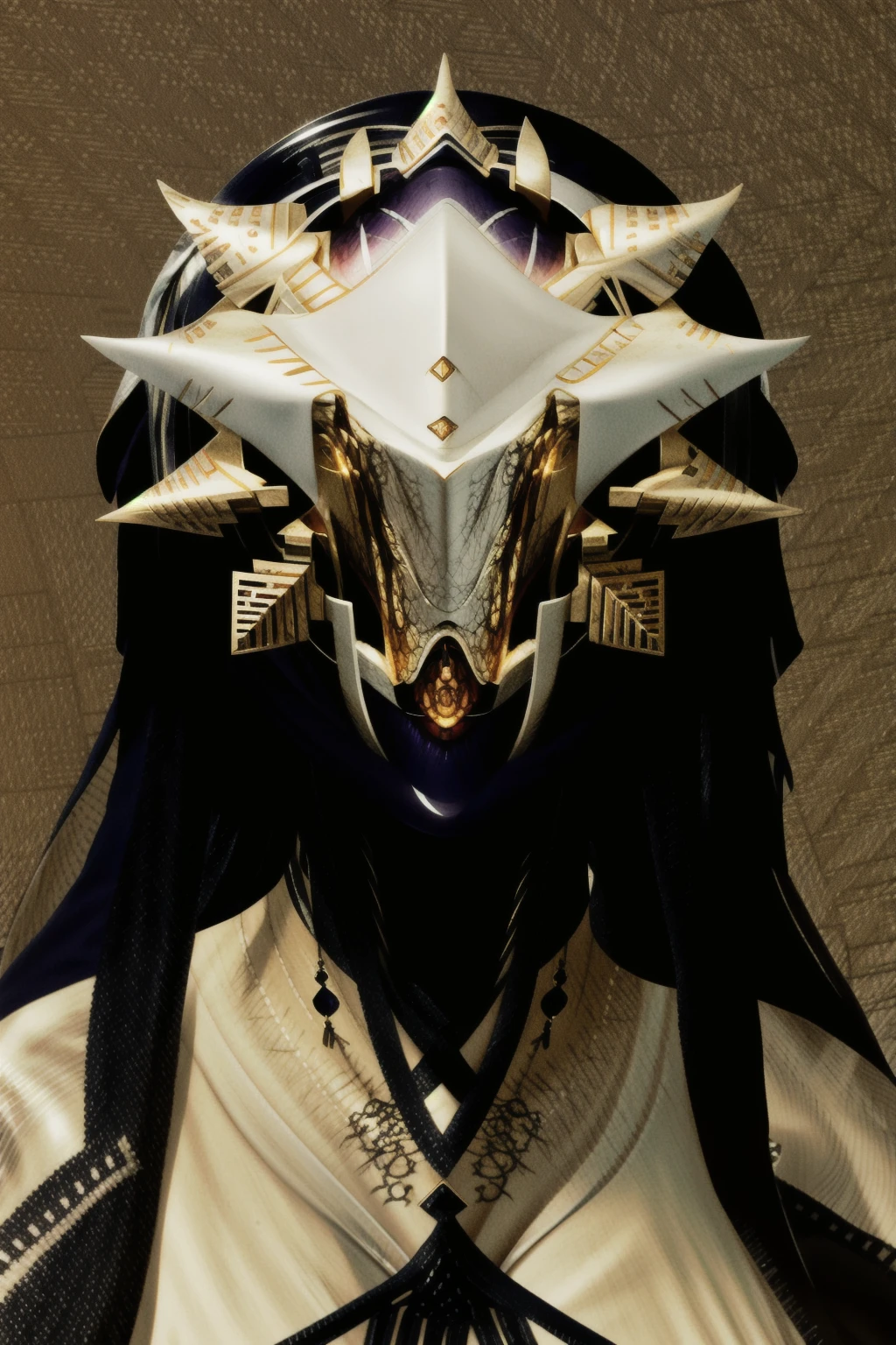 a woman with a crown of thorns on her head , alien_god ,