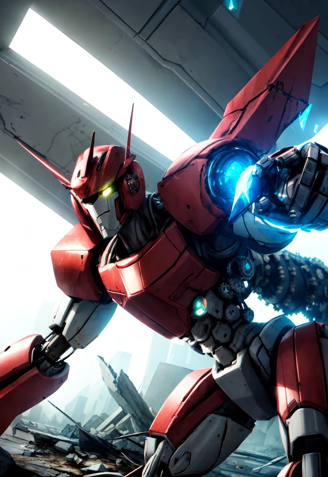 futuristic mecha in a destroyed city, scifi, mechanical, gears, transparent glass, crystal,
vibrant colors, colorful art style,
soft lighting, soft shadows, detailed textures, dynamic lighting,
nice hands, perfect hands,
<lyco:GoodHands-beta2:1.0>
<lora:add_detail:1>
