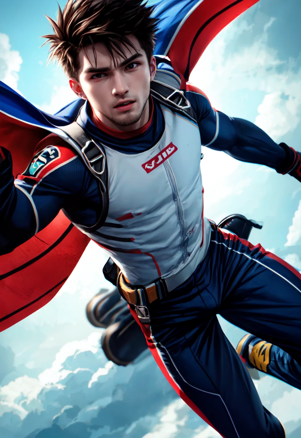 boy skydiving, clouds, wind, muscular,
vibrant colors, colorful art style,
soft lighting, soft shadows, detailed textures, dynamic lighting,
nice hands, perfect hands,
<lyco:GoodHands-beta2:1.0>
<lora:add_detail:1>