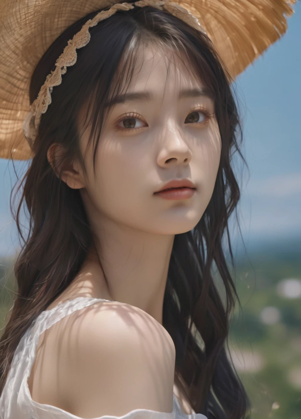masterpiece,(best quality:1.3),ultra high res,raw photo,detailed skin,style: realistic pictures,
1girl,natural light,a clear face,minor acne,(lunar environment:1.1),film texture,