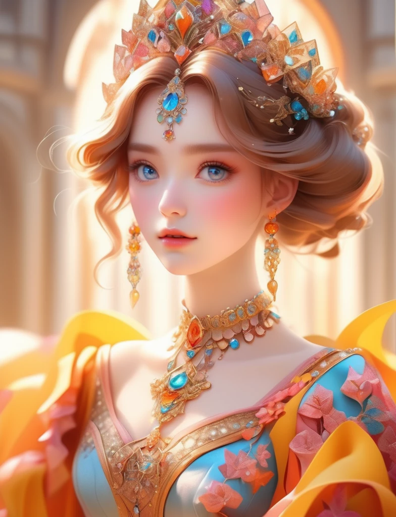 (masterpiece, hyper realistic),(Masterpiece, award winning, professional, highly detailed), centered, mid shot, Instagram able, upper body front view, anime style, illustration, stylized, oil painting, catgirl princess, cute, royal garb, royal accessories, intricate, magical array, elegant, regal, dynamic pose, (abstract background, fractal art:0. 5, zentangle:0. 3), (epic composition, epic proportion, surrealism), vibrant color, natural lighting, depth of field, HD, 64K, (white background:1. 5), [(white background:1. 5), ::5] hexagon, mid shot, full body, mysterious