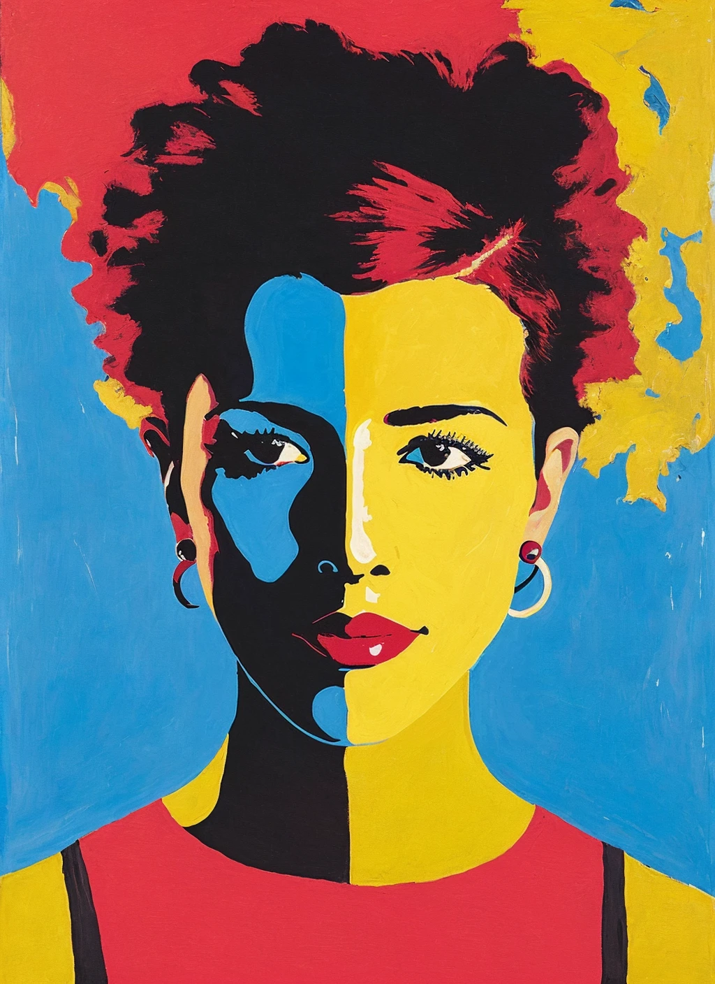 portrait of ((sks woman)) by Flora Borsi, style by Flora Borsi, bold, bright colours, Mohawk haircut, ((Flora Borsi)), by Imogen Cunningham